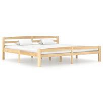 Lova VLX Solid Pinewood 322067, pušies, 206x206 cm, su grotelėmis