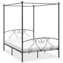 Lova VLX Conopy 284443, juoda, 209x147.5 cm, su grotelėmis