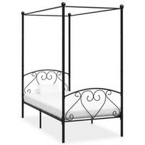Lova VLX Metal 284435, juoda, 209x127.5 cm, su grotelėmis