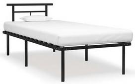 Lova VLX Metal 324820, juoda, 200x90 cm, su grotelėmis