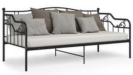 Lova VLX Metal 324761, juoda, 206x95 cm, su grotelėmis