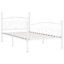 Lova VLX Metal Story, balta, 211x109 cm, su grotelėmis