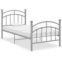 Lova VLX Metal, pilka, 208x96 cm, su grotelėmis