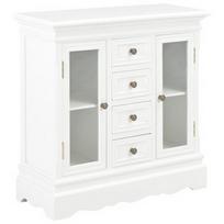 Komoda VLX Solid Pine Wood 280027, balta, 28x70x70 cm