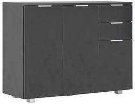 Komoda VLX Sideboard High Gloss, juoda, 107x35x76 cm