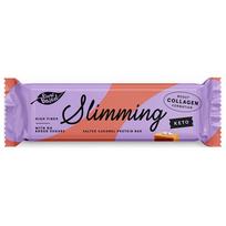 Sūrios karamelės skonio baltyminis batonėlis glaistytas šokoladu „Slimming“
